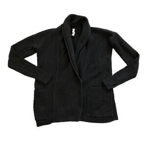 Lululemon Post Practice Cardi Womens Cardigan Sz 6 Black Knit Lounge